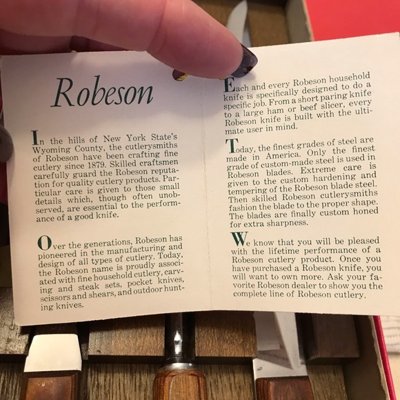 Vintage Robeson Carving Set 🦃 Knife Fork Sharpener in Original Box 🦃 - Picture 6 of 6
